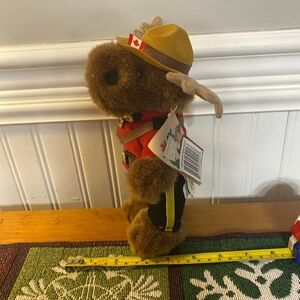 7” Tall Canadian Moose Stuffed Animal With Uniform Canadian Souvenier